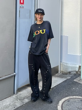 「Sourcream（サワークリーム）のアイテム」を使った、うらのことこさん（レディース・165cm）の夏コーディネート