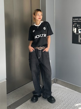 「サッカーユニフォーム」｜うらのことこさん（レディース・165cm）の夏コーディネート