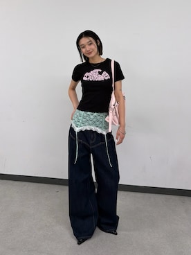 「リジットデニム」｜うらのことこさん（レディース・165cm）の春コーディネート