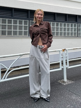 「アイテム（スウェットパンツ）」を使った、うらのことこさん（レディース・165cm）の夏コーディネート