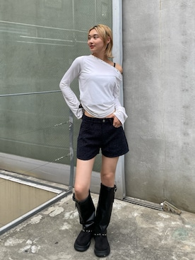 「スタッズ」｜うらのことこさん（レディース・165cm）の夏コーディネート