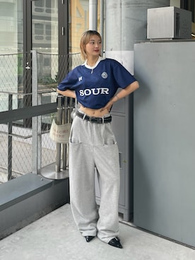 「アイテム（スウェットパンツ）」を使った、うらのことこさん（レディース・165cm）の夏コーディネート