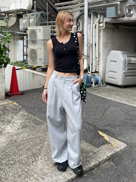 「アイテム（バングル/リストバンド）」を使った、うらのことこさん（レディース・165cm）の夏コーディネート