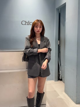 「ロングブーツ」｜shizukuchさん（レディース・163cm）の秋コーディネート