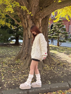 「アイテム（ソックス/靴下）」を使った、shizukuchさん（レディース・163cm）の秋コーディネート