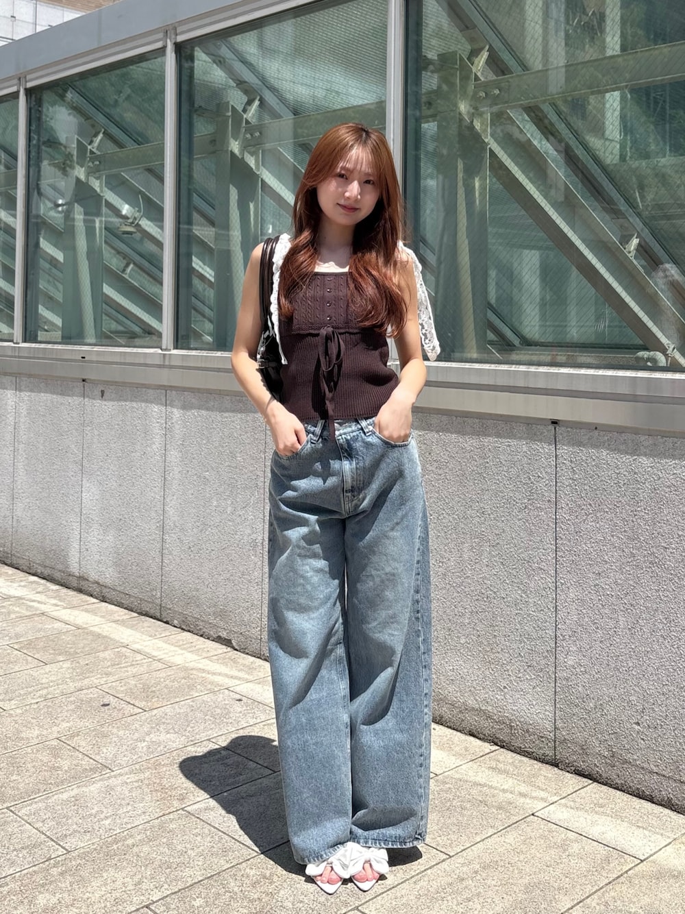 2サイズ展開】ラインストーンロゴワイドデニムパンツを使った人気