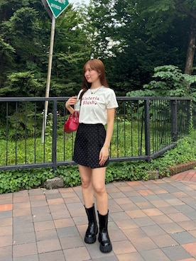「アイテム（ブーツ）」を使った、shizukuchさん（レディース・163cm）の夏コーディネート
