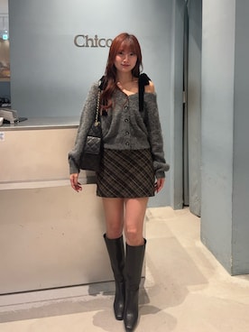 「Chico（チコ）のアイテム（スカート）」を使った、shizukuchさん（レディース・163cm）の秋コーディネート