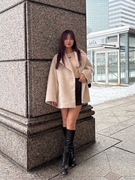 「アイテム（その他アウター）」を使った、shizukuchさん（レディース・163cm）の冬コーディネート