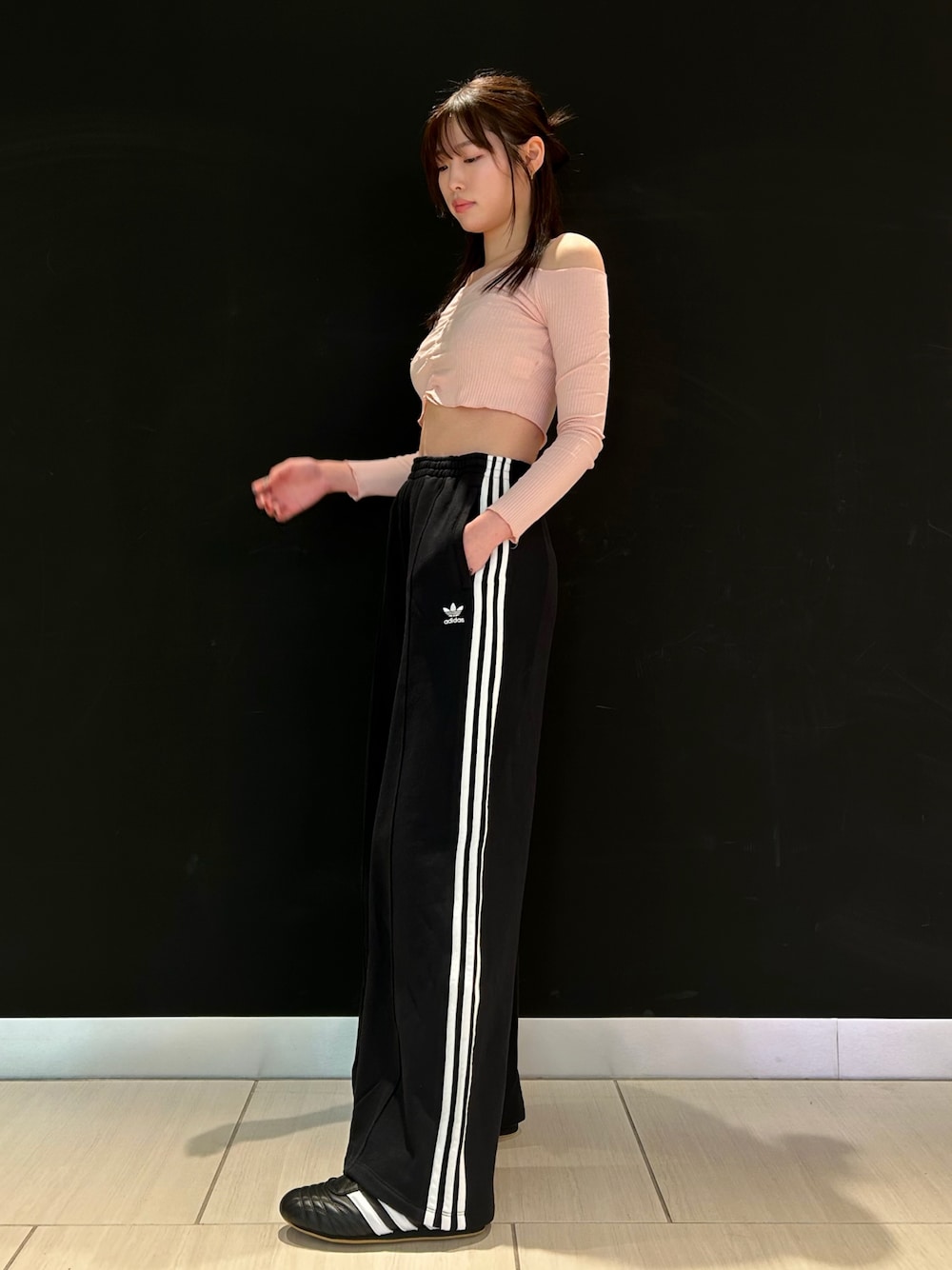adidas Originals>スリーストライプス ルーズ フレンチテリー ワイド 