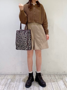 「ブラウンコーデ」｜「アイテム（福袋/福箱）」を使った、ナカガワさん（レディース・156cm）の秋コーディネート