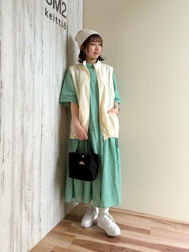 「PUMA」｜「アイテム（ブルゾン）」を使った、ナカガワさん（レディース・156cm）の春コーディネート