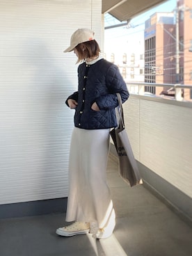 「CONVERSE（コンバース）のALL STAR HI（スニーカー）」を使った、teeemoeさん（レディース・157cm）の秋コーディネート