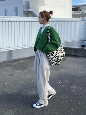 「スウェットギャザーパンツ」｜teeemoeさん（レディース・157cm）の冬コーディネート