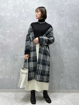 「コーディガン」｜「アイテム（ノーカラージャケット）」を使った、kyoko.hさん（レディース・160cm）の秋コーディネート