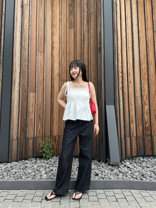 セール】ワイドシルエットハイウエストデニムパンツ（デニムパンツ