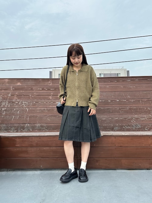 カラーデニムミディスカート（デニムスカート）｜1chaku