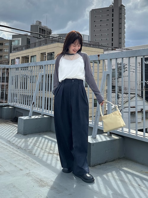 ハイウエストツータックバギースラックス（スラックス）｜CANAL JEAN