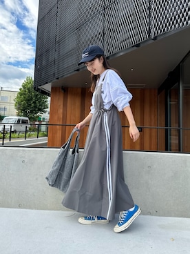 「アイテム（ジャンパースカート）」を使った、ZOZOマルチサイズ STAFFさん（レディース・152cm）の秋コーディネート