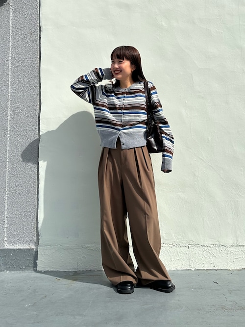 ハイウエストツータックバギースラックス（スラックス）｜Auntie Rosa