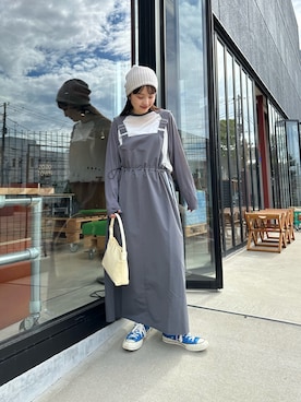 「アイテム（ジャンパースカート）」を使った、ZOZOマルチサイズ STAFFさん（レディース・152cm）の秋コーディネート