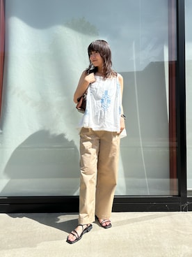 「アイテム（チノパンツ）」を使った、ZOZOマルチサイズ STAFFさん（レディース・152cm）の夏コーディネート