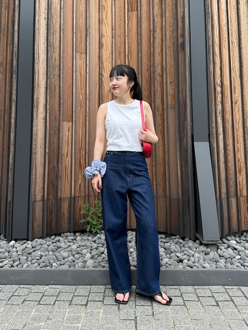 セール】ワイドシルエットハイウエストデニムパンツ（デニムパンツ