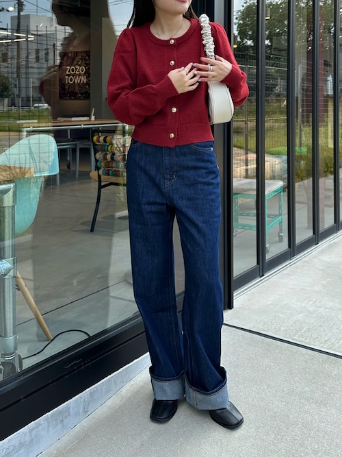 ロールアップハイウエストデニムパンツ 1chaku. ジーンズ デニム デニムパンツ ロールアップハイ