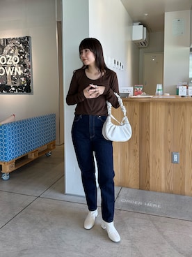 「NANO universe（ナノユニバース）のアイテム」を使った、ZOZOマルチサイズ STAFFさん（レディース・153cm）の秋コーディネート