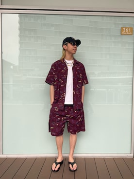 「AVIREX（アヴィレックス）のアイテム（サンダル）」を使った、NAMIさん（メンズ・175cm）の春コーディネート