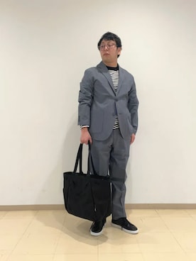 「SHIPS（シップス）のアイテム（テーラードジャケット）」を使った、柴田さん（メンズ・163cm）の春コーディネート