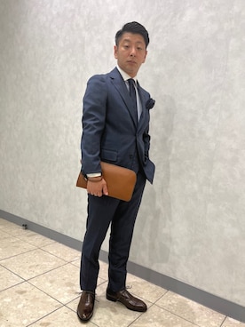 「アイテム（スーツパンツ）」を使った、柴田さん（メンズ・163cm）の夏コーディネート