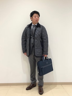 「TUMI（トゥミ）のアイテム」を使った、柴田さん（メンズ・163cm）の冬コーディネート