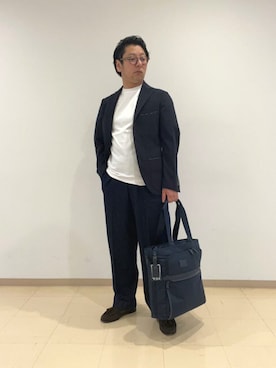 「TUMI（トゥミ）のアイテム」を使った、柴田さん（メンズ・163cm）の春コーディネート