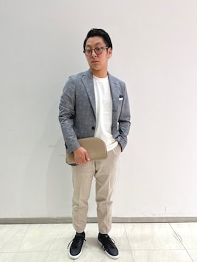 「アイテム（ハンカチ/ハンドタオル）」を使った、柴田さん（メンズ・163cm）の夏コーディネート
