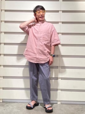 「USAコットン」｜よしおさんさん（メンズ・162cm）の夏コーディネート