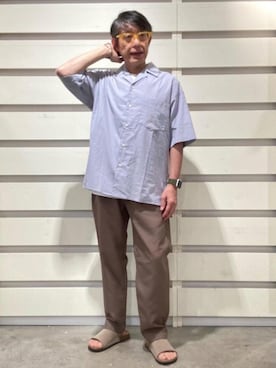 「USAコットン」｜よしおさんさん（メンズ・162cm）の夏コーディネート
