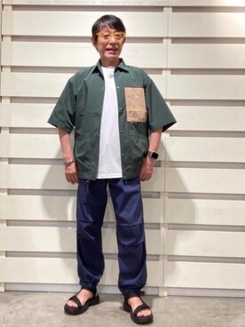 「ロゴ・コーエンベア」｜よしおさんさん（メンズ・162cm）の夏コーディネート