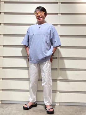「ロゴ・コーエンベア」｜よしおさんさん（メンズ・162cm）の夏コーディネート