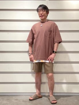 「USAコットン」｜よしおさんさん（メンズ・162cm）の夏コーディネート