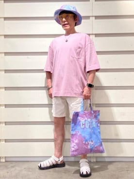 「USAコットン」｜よしおさんさん（メンズ・162cm）の夏コーディネート
