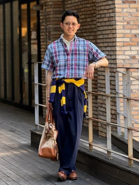 「BEAMS PLUS（ビームスプラス）のアイテム」を使った、BEAMS PLUSさん（メンズ・171cm）の夏コーディネート