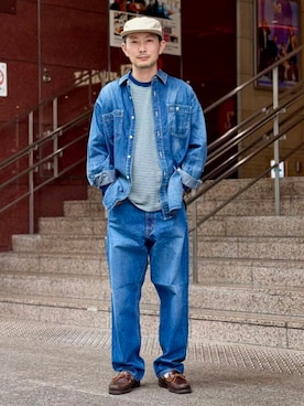 「アメカジコーデ」｜「アイテム（トップス）」を使った、BEAMS PLUSさん（メンズ・170cm）の秋コーディネート