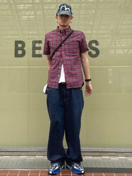 BEAMS PLUS / インディゴブラックウォッチ ショートスリーブ