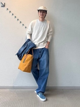 「L.L.Bean（エルエルビーン）のアイテム（トートバッグ）」を使った、BEAMS PLUSさん（メンズ・180cm）の秋コーディネート