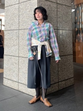 「BEAMS PLUS（ビームスプラス）のアイテム（トップス）」を使った、BEAMS PLUSさん（レディース・163cm）の春コーディネート