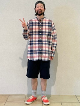 「アメカジコーデ」｜「アイテム（スニーカー）」を使った、BEAMS PLUSさん（メンズ・170cm）の夏コーディネート
