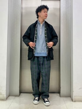 「Barbour（バブアー）のアイテム（ジャケット/アウター）」を使った、BEAMS PLUSさん（メンズ・171cm）の秋コーディネート