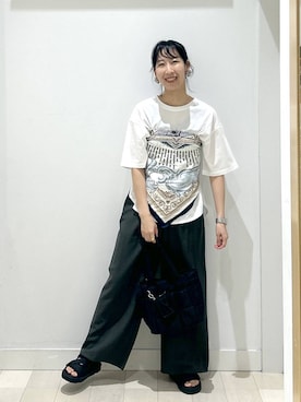 「ベーシック/シンプル」｜「アイテム（財布/小物）」を使った、rellraさん（レディース・159cm）の夏コーディネート