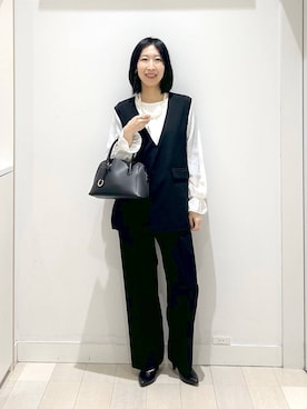 「GLOBAL WORK（グローバルワーク）のアイテム（セットアップ）」を使った、rellraさん（レディース・159cm）の冬コーディネート